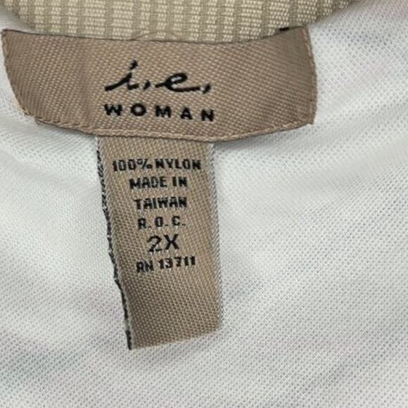 i.e. Woman Pink & White Print Cowl Neck Top Size 2X Plus 0313 - Picture 5 of 7